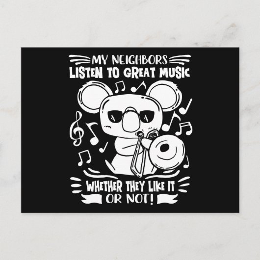 Trombonist Trombone Player Koala With Trombone ポストカード (正面)