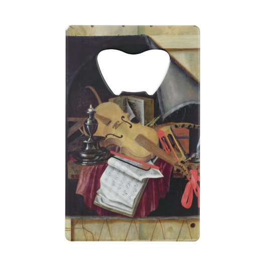 Trompe - l ' oeilの静物画1665年 クレジットカード栓抜き (正面)