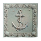 Trompe L'oeil Marine Life Anchor ID1190c タイル (正面)