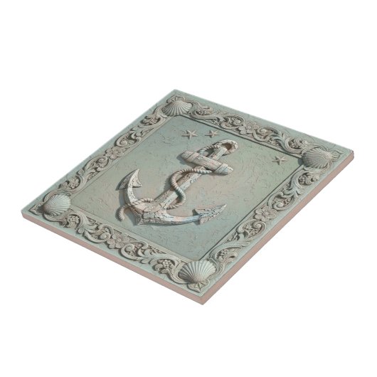 Trompe L'oeil Marine Life Anchor ID1190c タイル (側面)