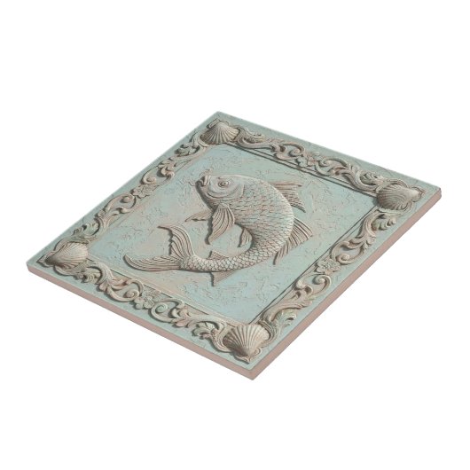 Trompe L'oeil Marine Life Fish ID1190f タイル (側面)