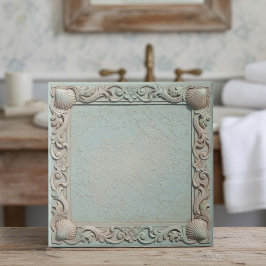 Trompe L'oeil Marine Life Shell Border 1 ID1190e タイル