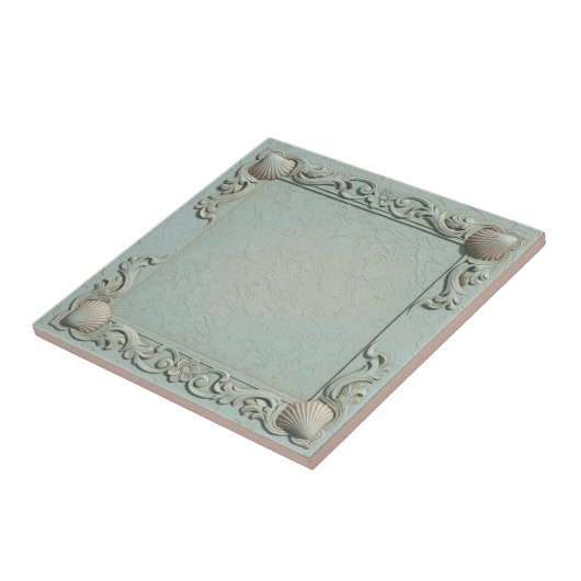 Trompe L'oeil Marine Life Shell Border 2 ID1190j タイル (側面)