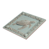 Trompe L'oeil Marine Life Turtle ID1190i タイル (側面)
