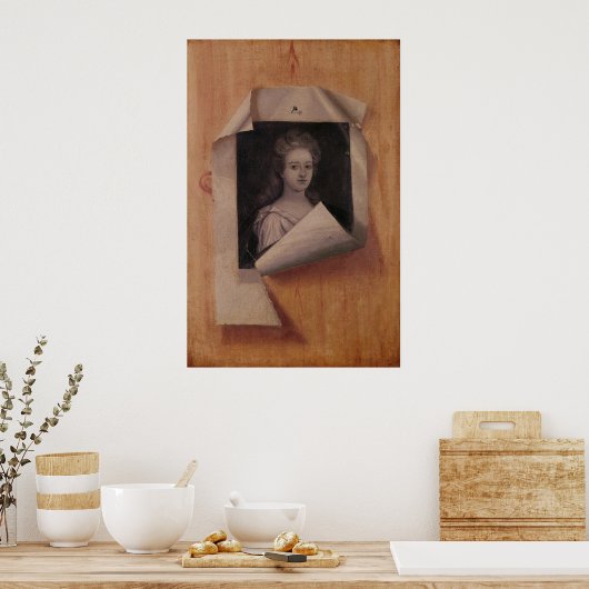 Trompe l'Oeil Portrait of a Lady ポスター (キッチン)