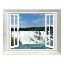 Trompe l'oeil Waterfall 滝の窓 デザインウォールステッカー