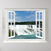 Trompe l'oeil Waterfall 滝の窓 デザインウォールステッカー ポスター (正面)