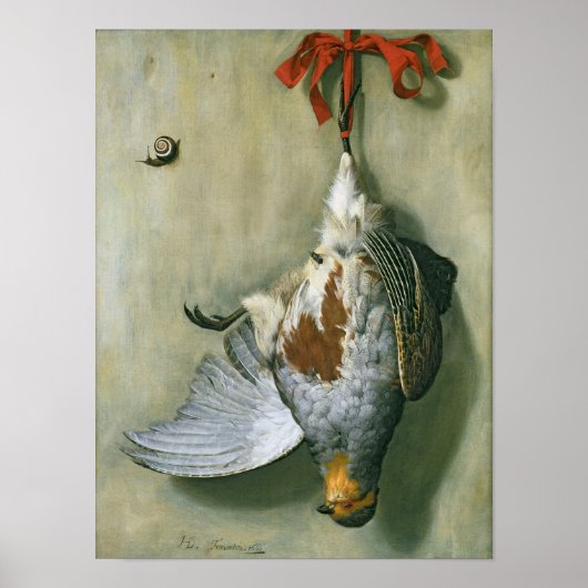 Trompe l'Oeil with Partridge, 1666 ポスター (正面)