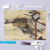 Trompe l'oeil with Violin, Music Book and Recorder 薄葉紙 (クラフト)