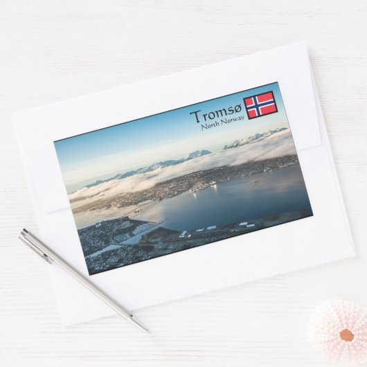 Tromsoノルウェーお土産 長方形シール (封筒)