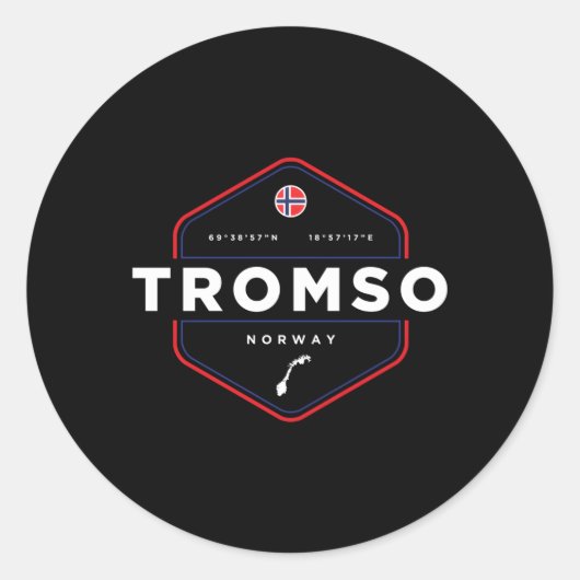 Tromsoノルウェー国旗 ラウンドシール (正面)