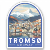 Tromsoノルウェー旅行アートヴィンテージ シール (正面)