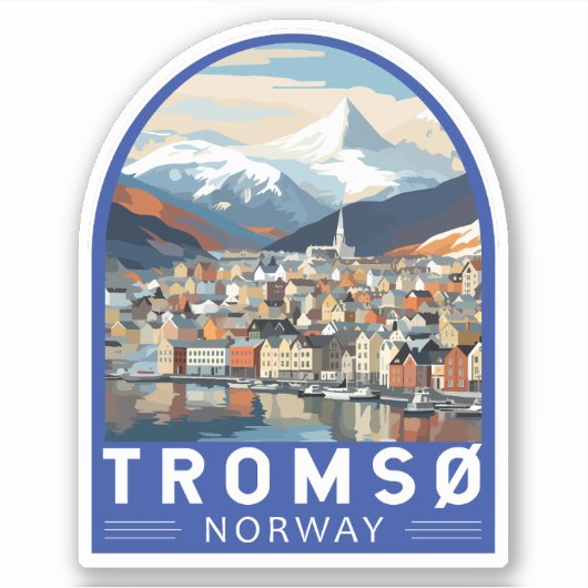 Tromsoノルウェー旅行アートヴィンテージ シール (正面)