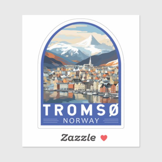 Tromsoノルウェー旅行アートヴィンテージ シール (シート)