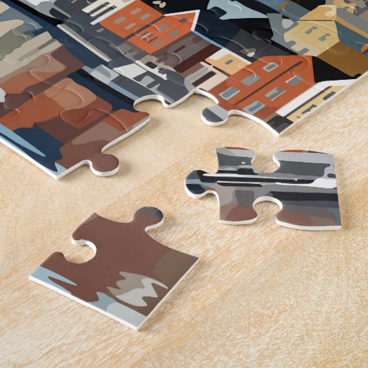 Tromsoノルウェー旅行アートヴィンテージ ジグソーパズル (側面)