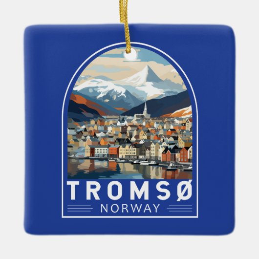 Tromsoノルウェー旅行アートヴィンテージ セラミックオーナメント (正面)