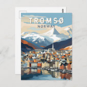 Tromsoノルウェー旅行アートヴィンテージ ポストカード (正面/裏面)
