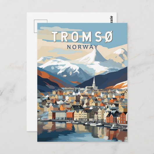 Tromsoノルウェー旅行アートヴィンテージ ポストカード (正面/裏面)