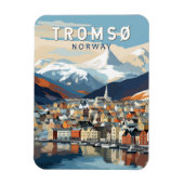 Tromsoノルウェー旅行アートヴィンテージ マグネット (縦)