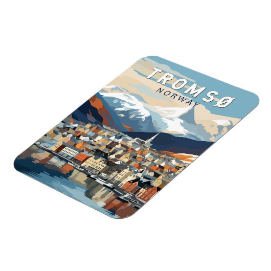 Tromsoノルウェー旅行アートヴィンテージ マグネット (左側)