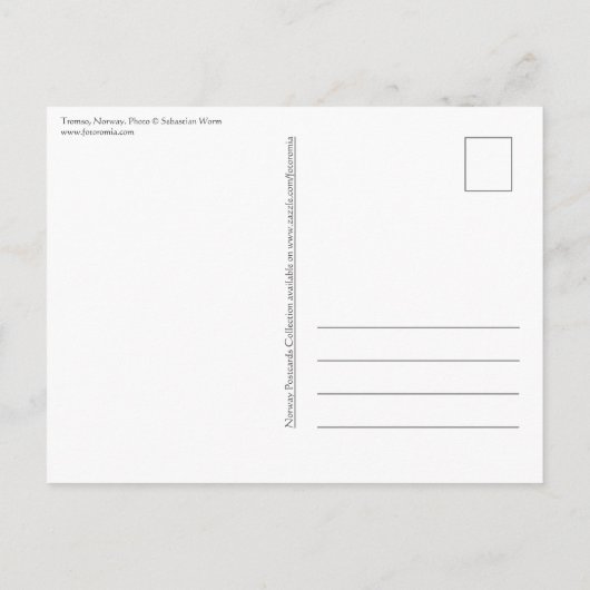 Tromso北ノルウェーはがき ポストカード (裏面)