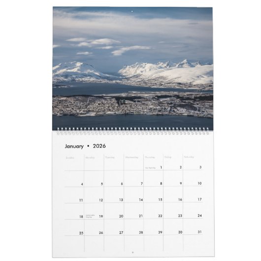 Tromso 2026 カレンダー (1月 2026)