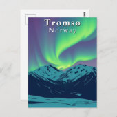 Tromsø Norway Northern Lights Aurora Borealis ポストカード (正面/裏面)