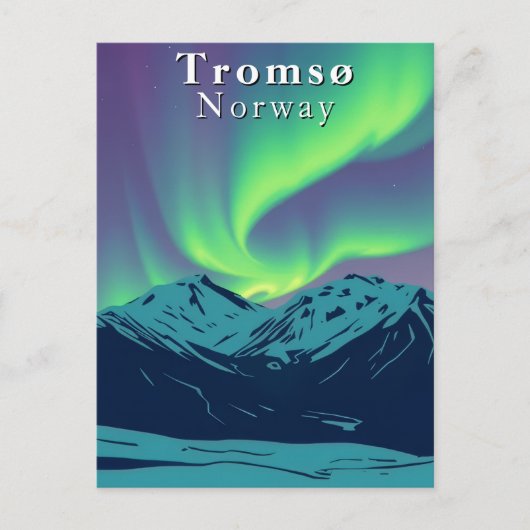 Tromsø Norway Northern Lights Aurora Borealis ポストカード (正面)
