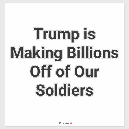 Troops Make Trump Billions Hankamer Artjunkhaus  シール (シート)