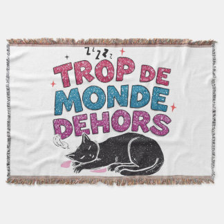 Trop de Monde Dehors - 黒猫のあったかブランケット スローブランケット