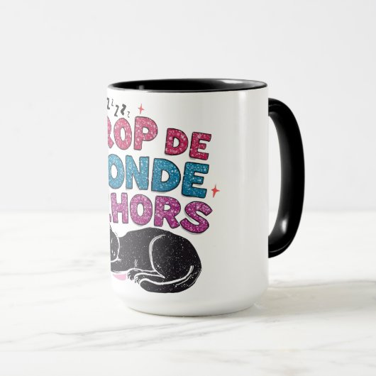 Trop de Monde Dehors – Black Cat Coffee Mug マグカップ (正面右)