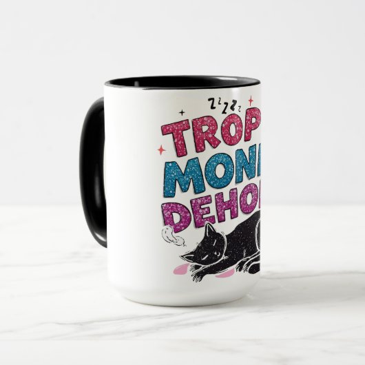 Trop de Monde Dehors – Black Cat Coffee Mug マグカップ (正面左)