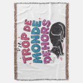 Trop de Monde Dehors – Black Cat Cozy Blanket スローブランケット (正面縦)