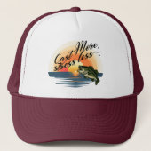 Trophy Bass Fishing Graphic Cast More, stress less キャップ (正面)
