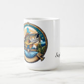 Trophy Bass Leaping For Dinner コーヒーマグカップ (中央)