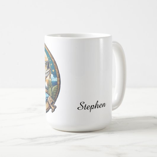 Trophy Bass Leaping For Dinner コーヒーマグカップ (正面右)