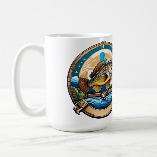 Trophy Bass Leaping For Dinner コーヒーマグカップ (左)