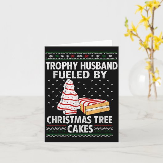 Trophy Husband Fueled By Christmas Tree Cakes Funn カード (黄色い花)