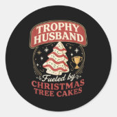 Trophy Husband Fueled By Christmas Tree Cakes Funn ラウンドシール (正面)