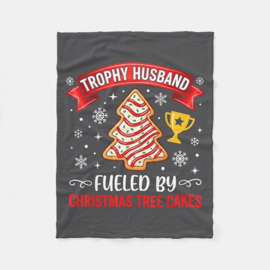 Trophy Husband Fueled By Tree Cake Snacks フリースブランケット (正面)