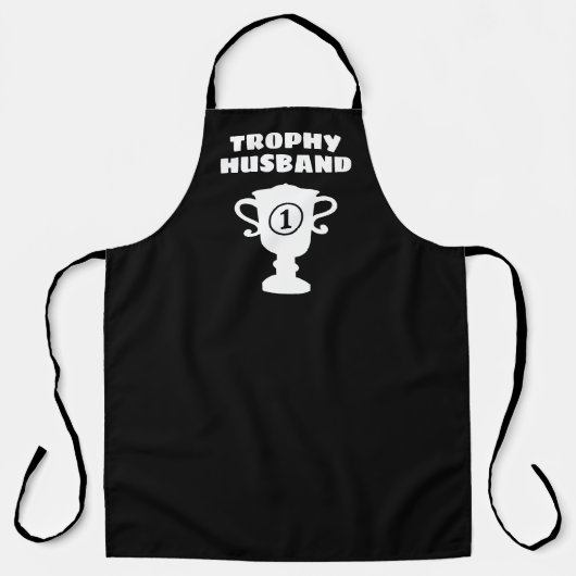Trophy Husband funny kitchen apron for men エプロン (正面)