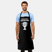 Trophy Husband funny kitchen apron for men エプロン (着用した状態)