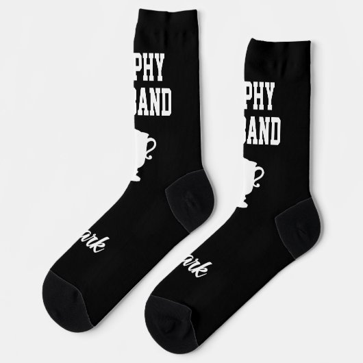 Trophy Husband gift socks with custom name ソックス (左)