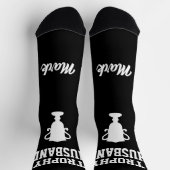 Trophy Husband gift socks with custom name ソックス (上部)