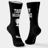 Trophy Husband gift socks with custom name ソックス (傾斜あり)