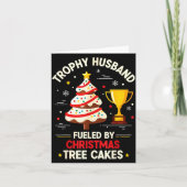 Trophy Retro Husband Fueled By Christmas Tree Cake カード (正面)