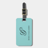 TropicターコイズMonogram Lagageタグ ラゲッジタグ (正面縦)