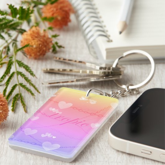 Tropic Heart Chain Glow Keychain キーホルダー (正面右)