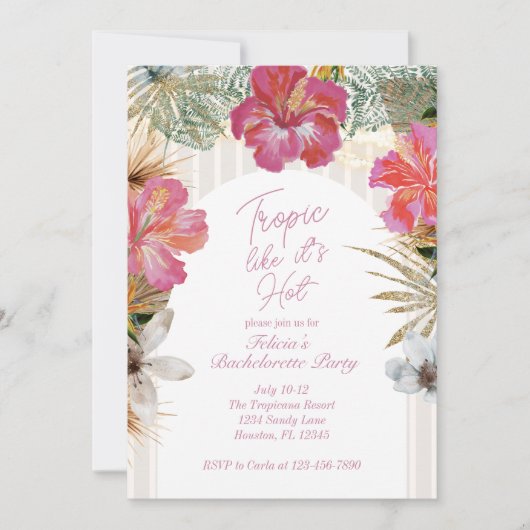 Tropic Like It’s Hot Bachelorette Invitation 招待状 (正面)
