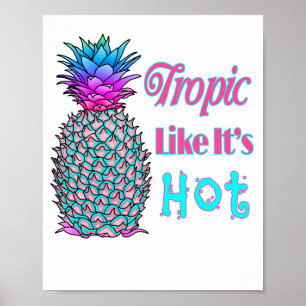 Tropic Like Its Hot Coastal Pineapple ポスター